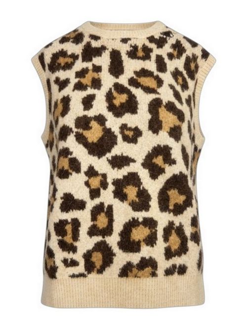 gilet donna fantasia maculata MC2 Saint Barth | JOEY P ALPACA-CLASSIC LEO1119